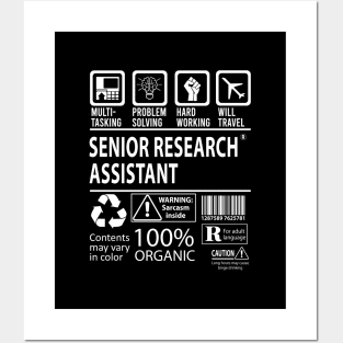 Senior Research Assistant T Shirt - MultiTasking Certified Job Gift Item Tee Posters and Art